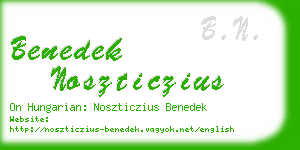 benedek noszticzius business card
